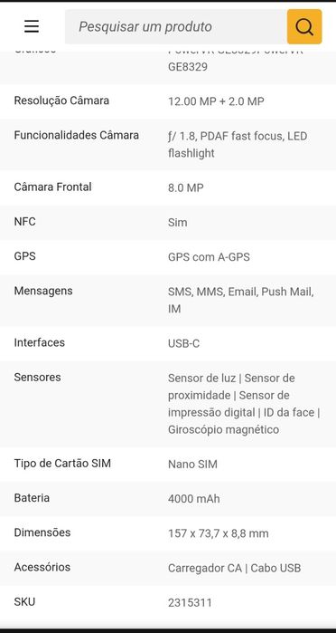 Telemóvel CUBOT Quest