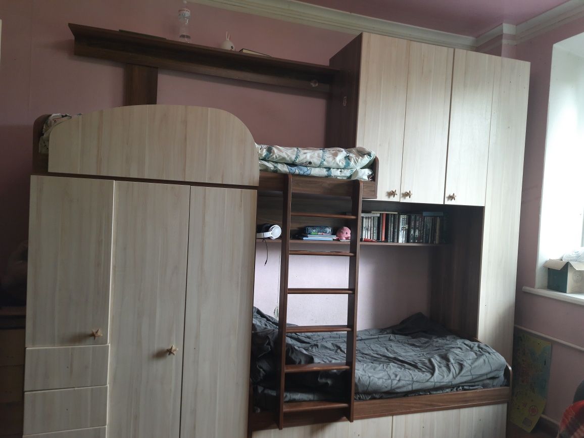 Двухъярусная кровать со шкафами двоярусне ліжко двухярусная