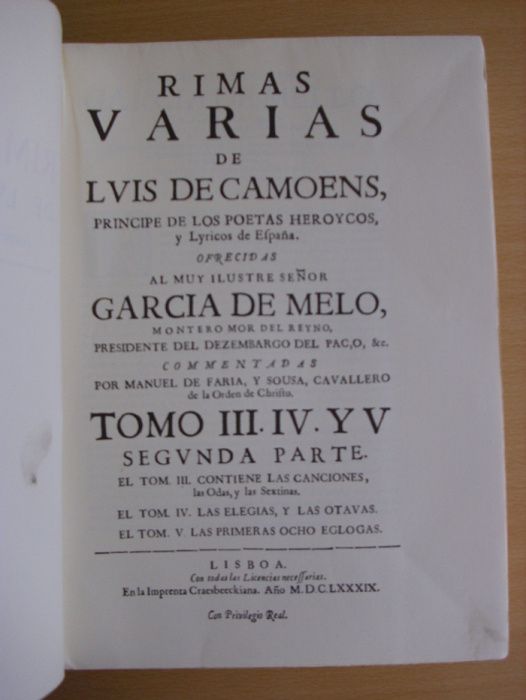 Rimas Várias de Luís de Camões Comentadas por Manuel de Faria e Sousa