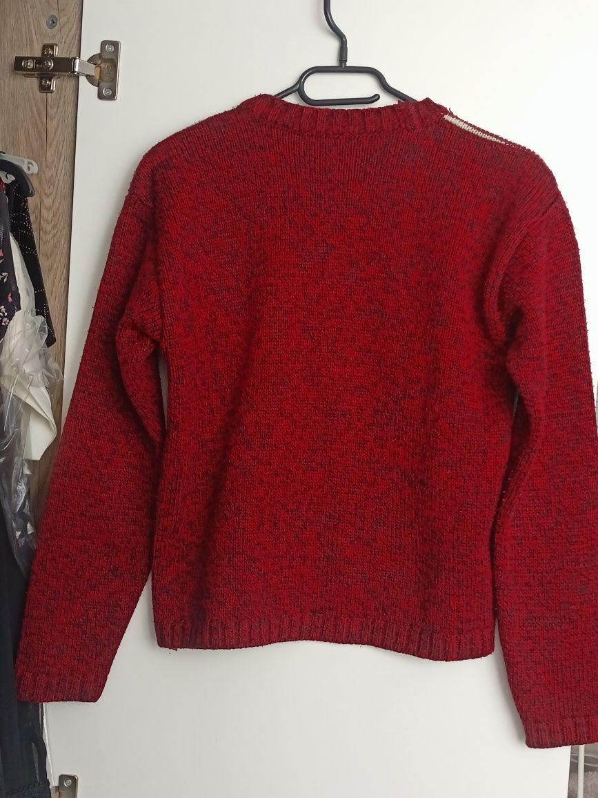 dwukolorowy sweter w paski vintage 90s 80s