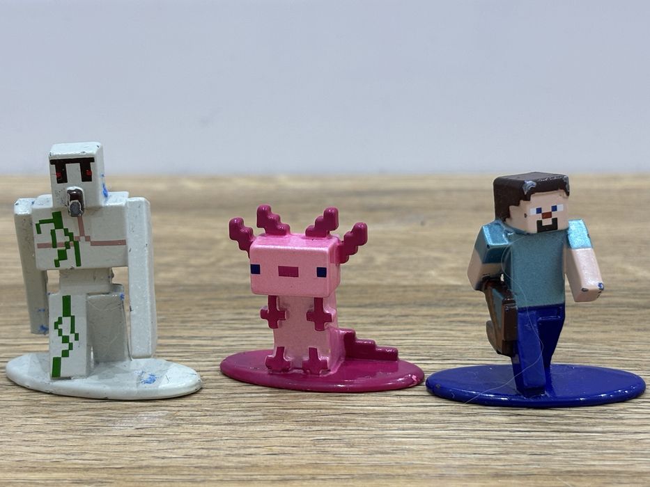 Figurki Minecraft Steve Żelazny Golem Aksolotl
