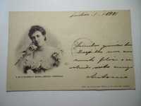 Postal com foto Rainha D. Amélia. 1901