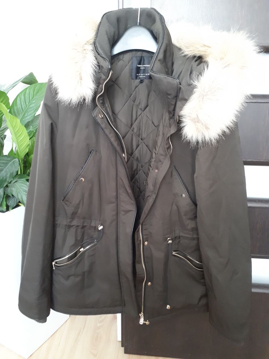 Kurtka zimowa Zara 36, kolor khaki
