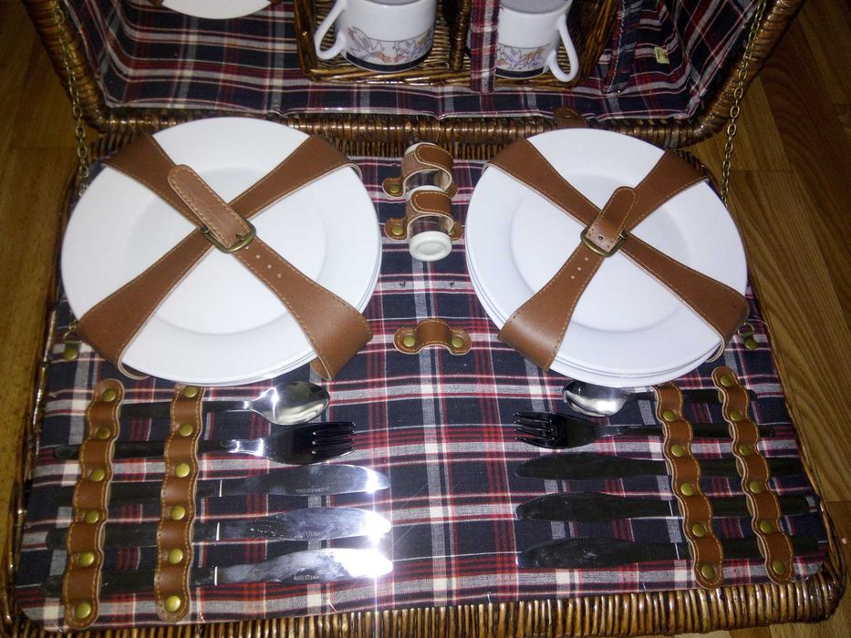 Люксовый чемодан для пикника с посудой