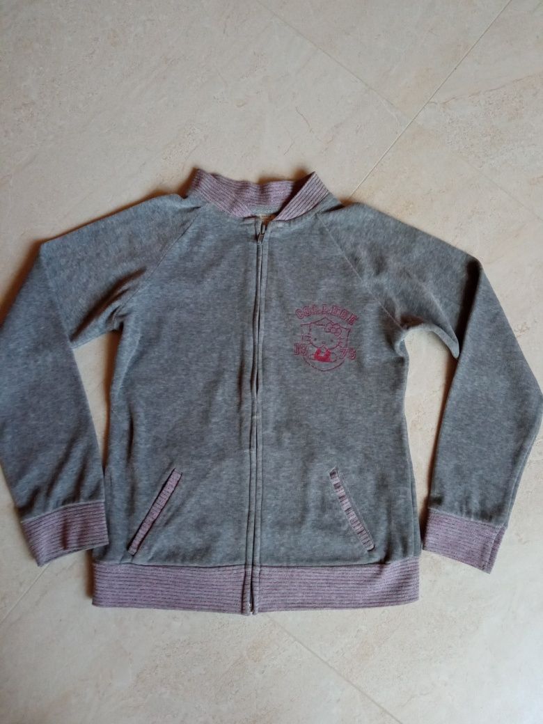 Bluza r.140 Zara  szara  HELLO Kitty rozpinana dziewczynka welur