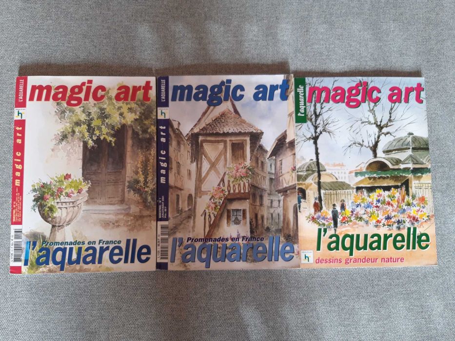 Conjunto revista "Magic Art" para aprender a pintar desenho aquarela