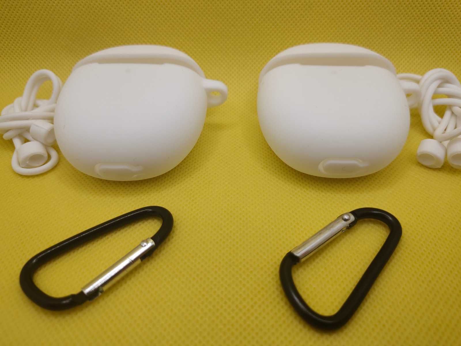 Чехол силиконовый на наушники OPPO Enco R + шнурок + карабин (white)