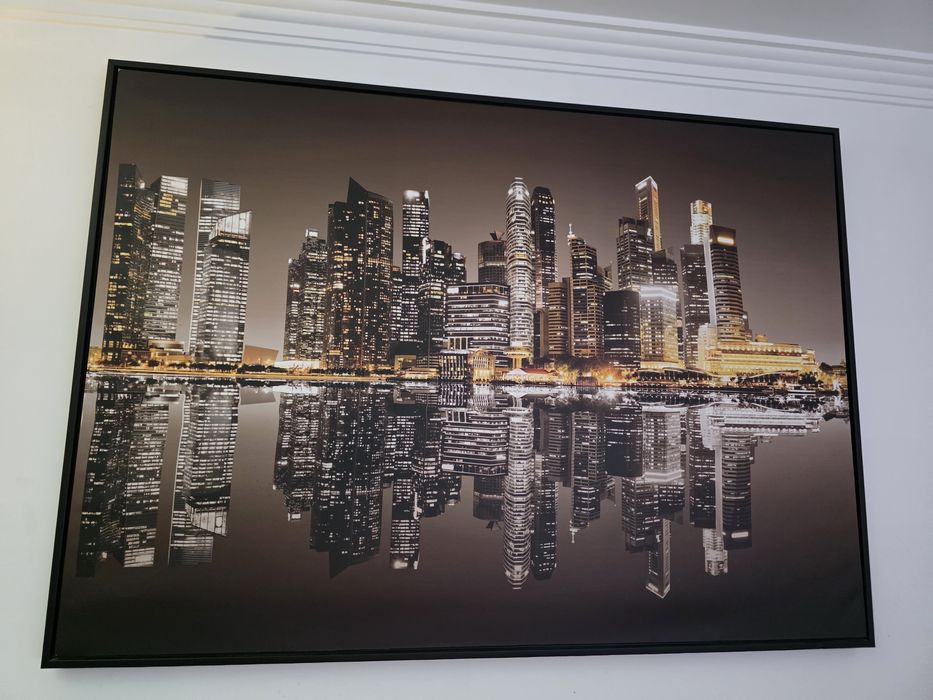 Quadro cidade Singapura noturna grande