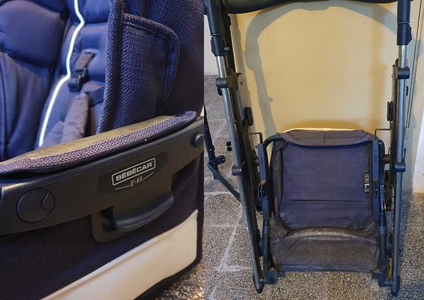 Carrinho de gémeos Bébécar (com ovos/cadeiras/alcofas/bases isofix)