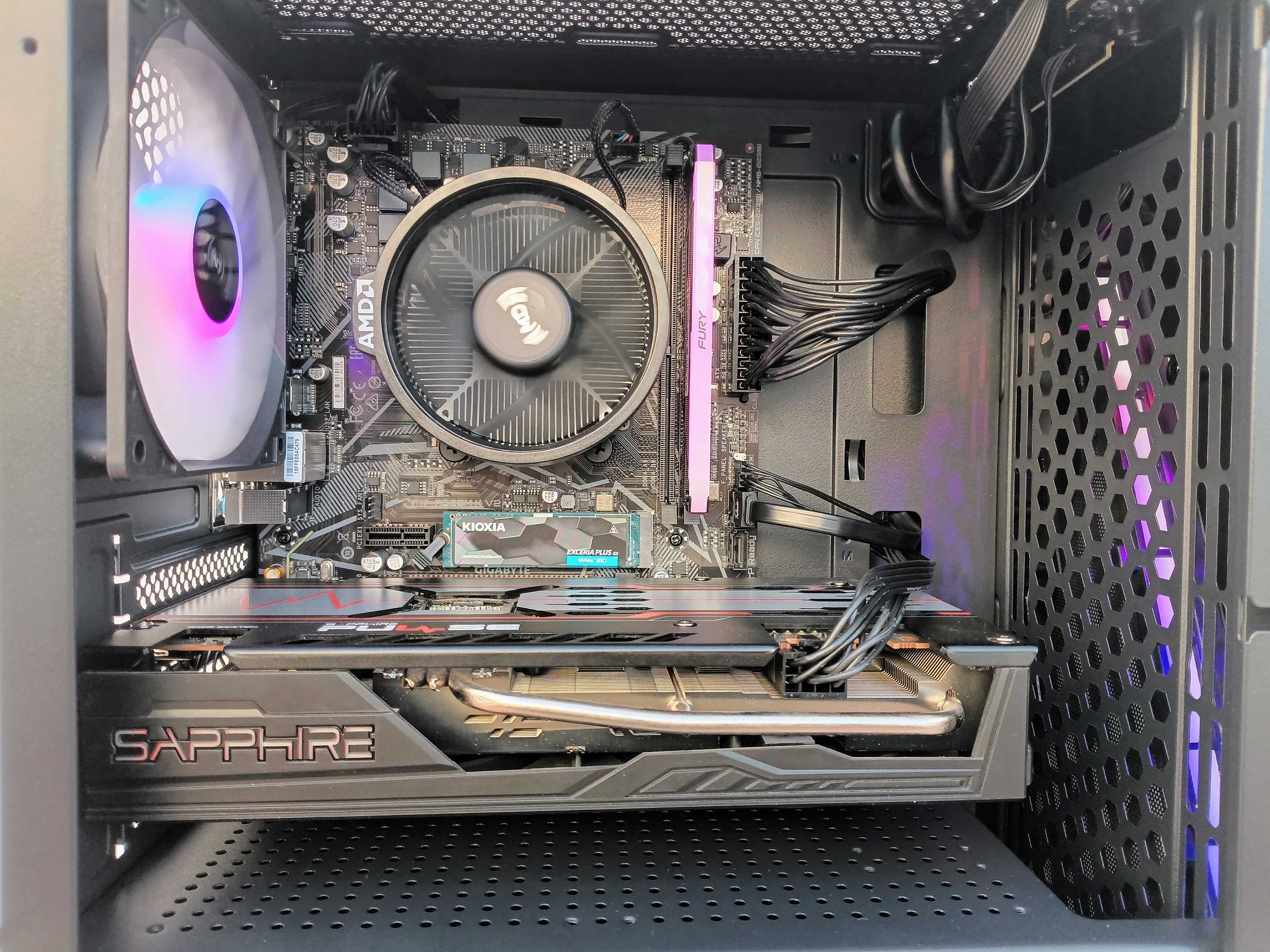 PC Gaming RGB, Ryzen 5 5500, RX 5600 XT, Nvme 1Tb + 500Gb, 8Gb DDR4