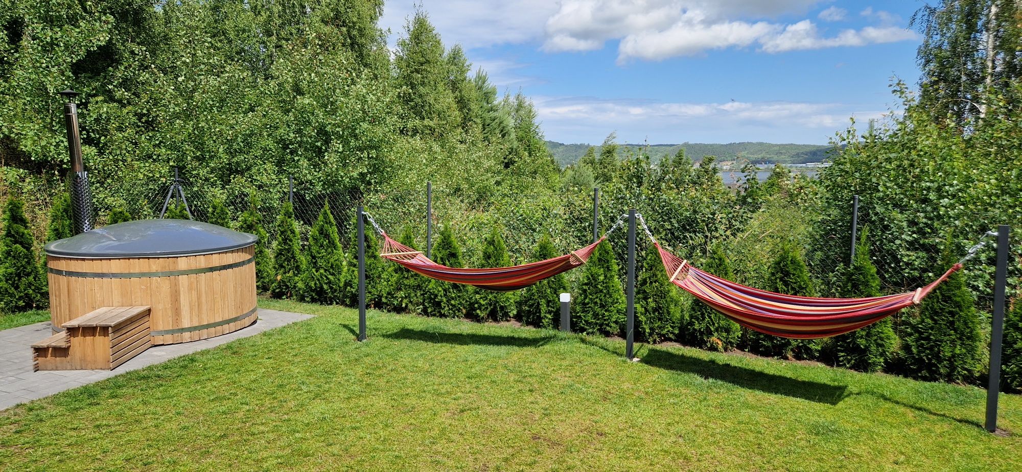 Nadole Dębki karwia domek do wynajęcia Jacuzzi balia ogrodowa