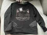 Bluza czarna z kotem 110-116 h&m