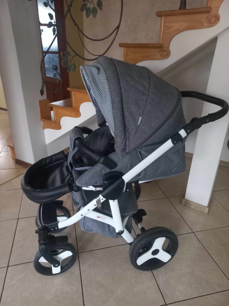 Wózek 2w1 zadbany szary