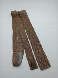 Brązowy jedwabny krawat knit kn24
