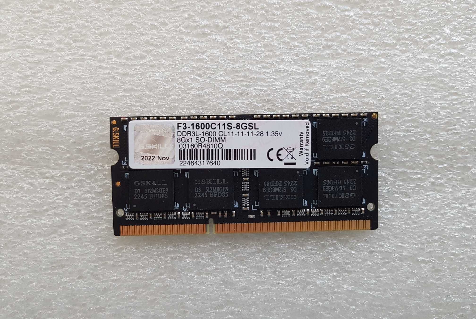 Память для ноутбука SO-Dimm DDR-3 8Gb 1600, G-Skill новая с гарантией.