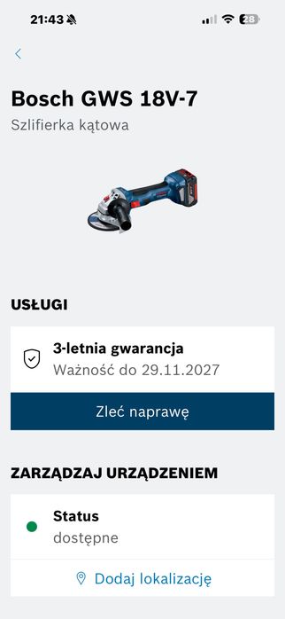 Bosch GWS 18V-7 szlifierka kątowa