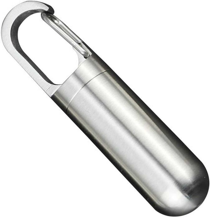 Mini brelok na pigułki tabletki stali nierdzewnej zamykany organizer