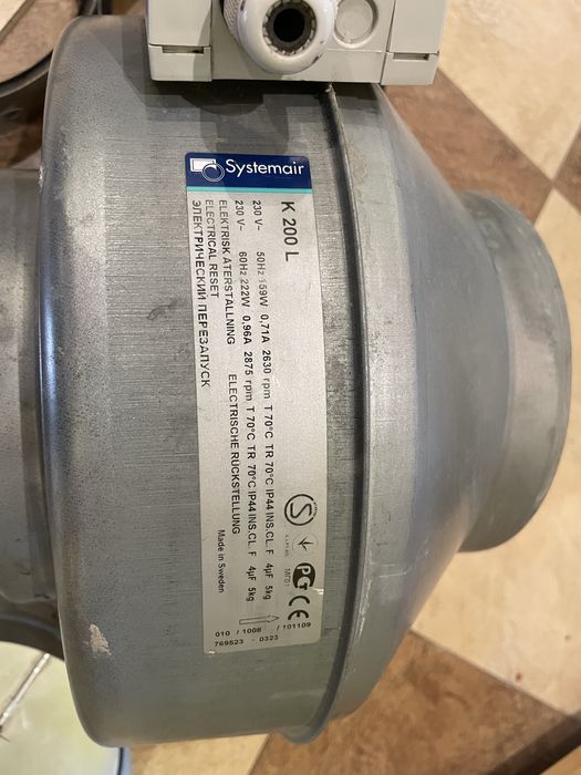 Wentylator kanałowy SystemAir K200L