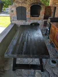 Stół opalany  z litego drewna