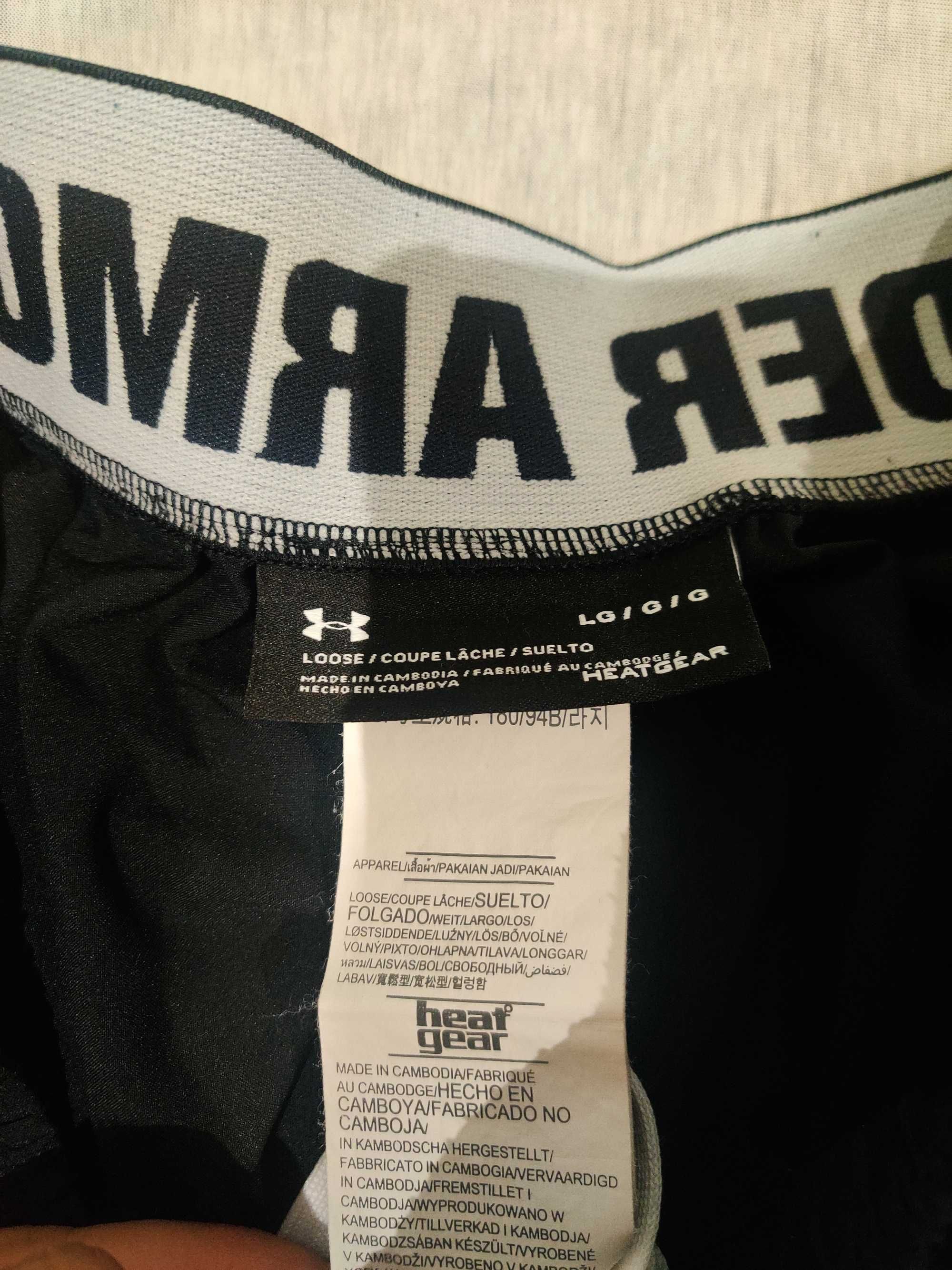 Under Armour heat gear L czarne męskie krótkie spodenki szorty czarne