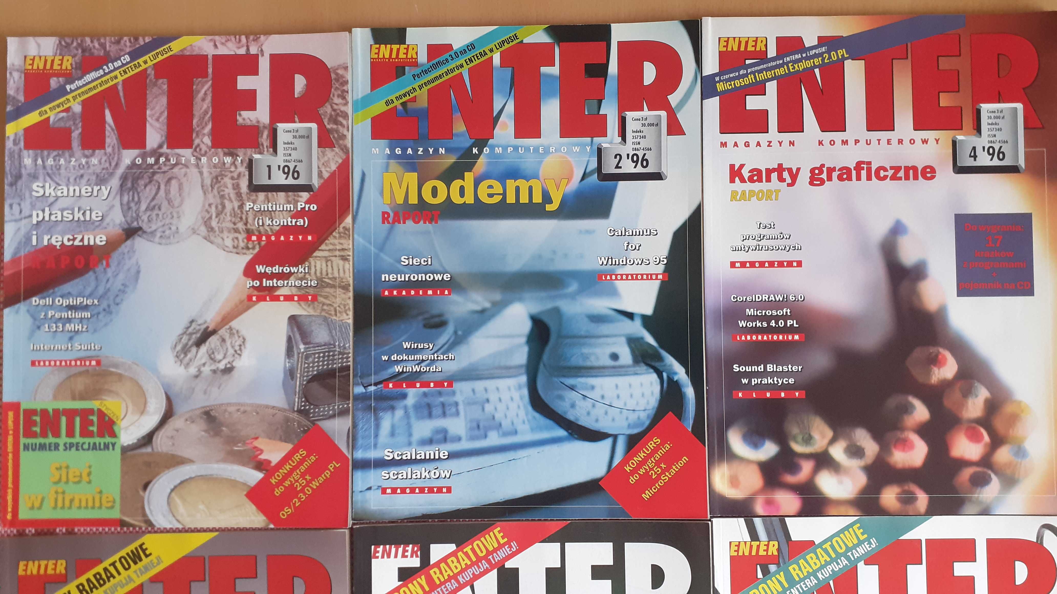 Magazyn ENTER numery z lat 1996 ! [ Chip Komputer Bajtek ]