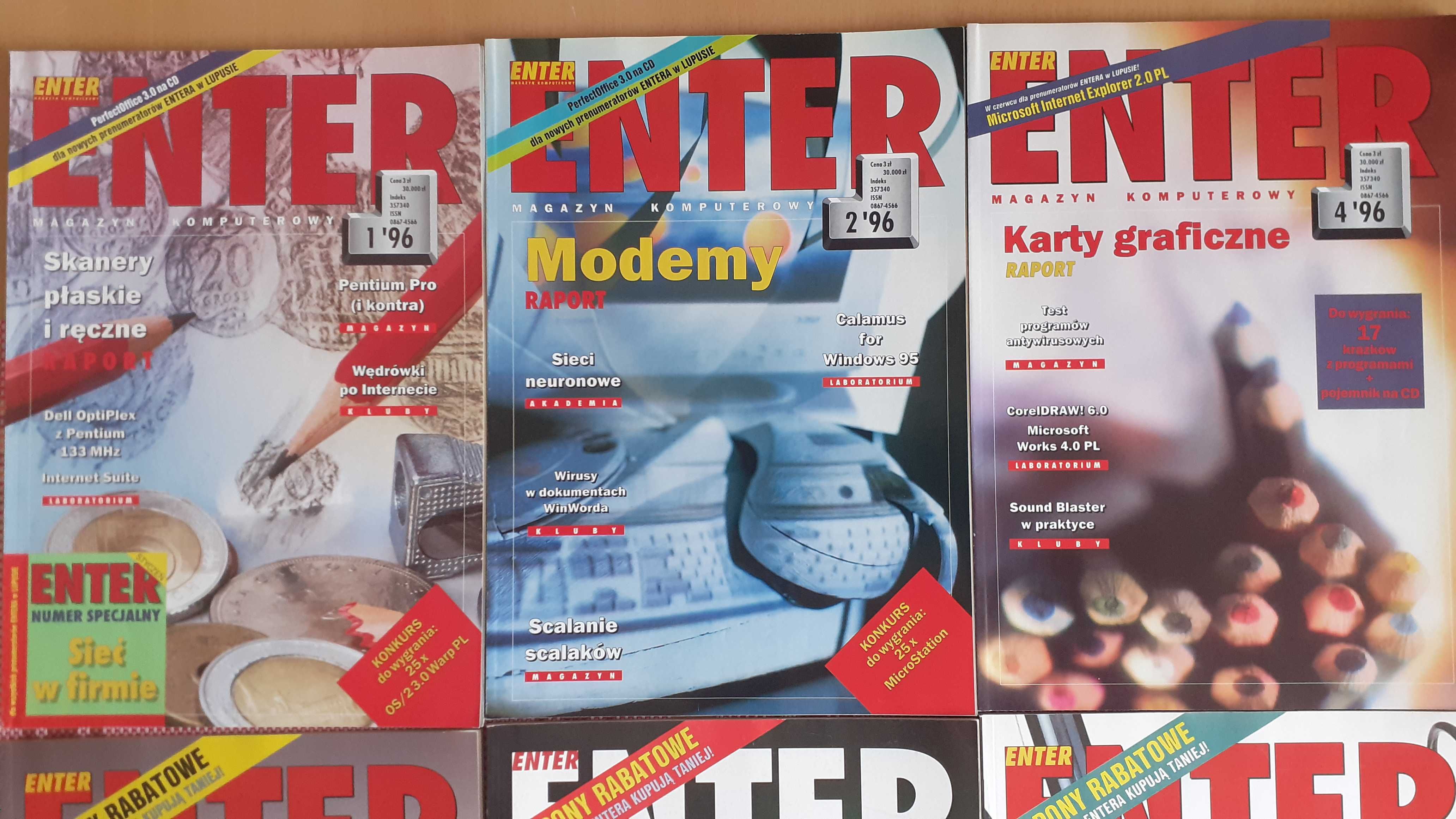 PROMOCJA!!! Magazyn ENTER numery z lat 1996 ! ( Chip Atari Amiga  )