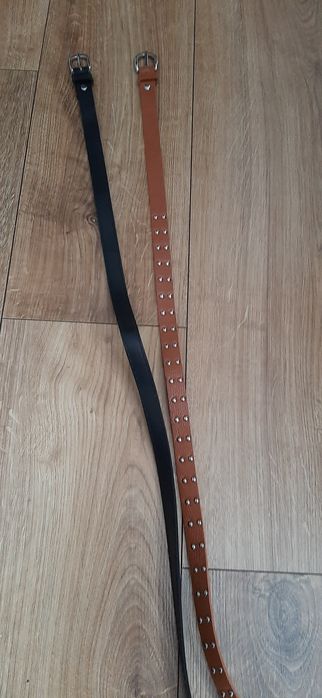 Dwa paski czarny i brąz 104 cm