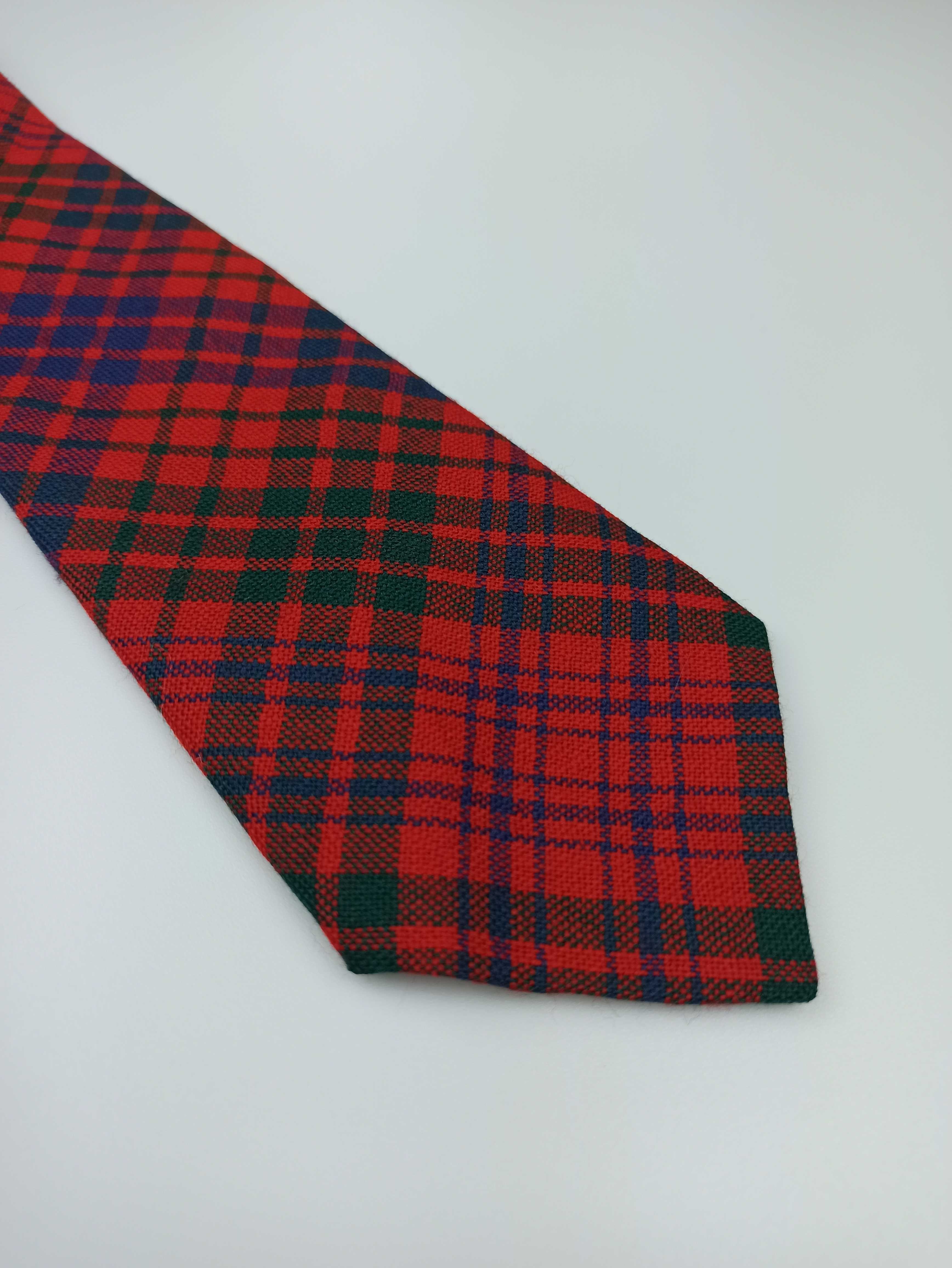 Ingles Buchan czerwony szkocki wełniany krawat tartan wel09