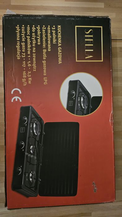 NOWA Kuchenka gazowa 3-palnikowa STELLA  STKGC-03 czarna