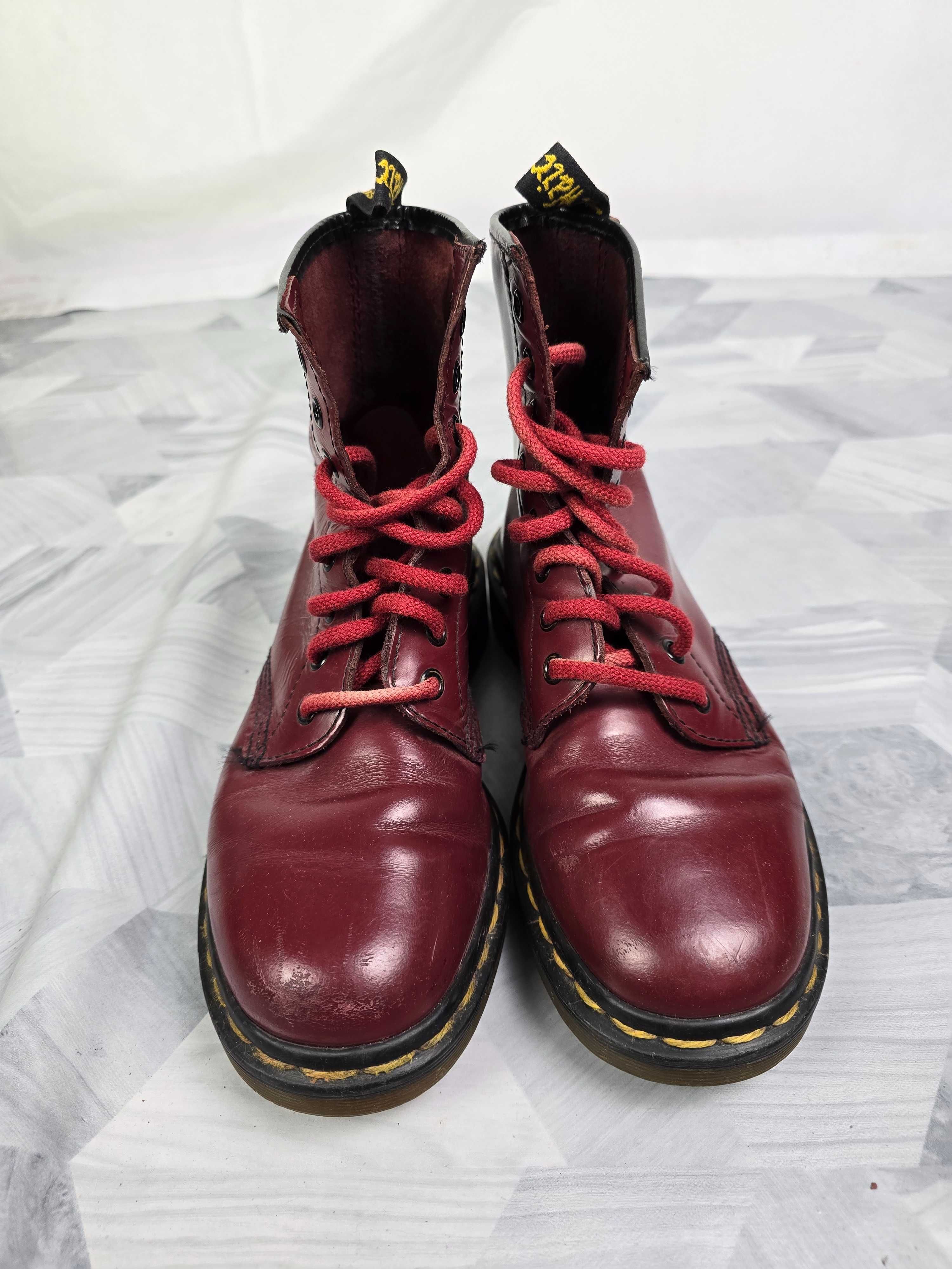 Buty damskie glany trapery bordowe dr.martens rozmiar 36