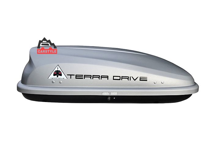 Бокс на крышу дах авто Terra Drive 320 сірий чорний мат 134*80*36 см