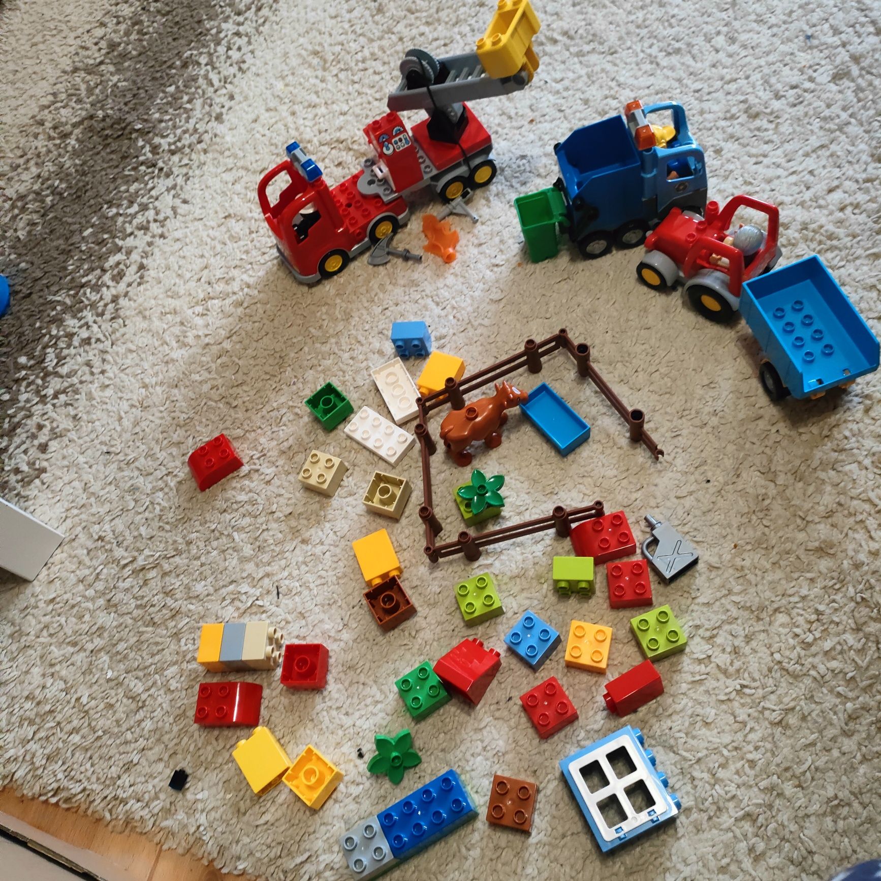 Klocki LEGO Duplo 3 zestawy śmieciarka straż pożarna  traktor