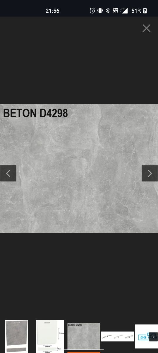 Front do zmywarki BETON D4298 SU 60 cm + COKÓŁ