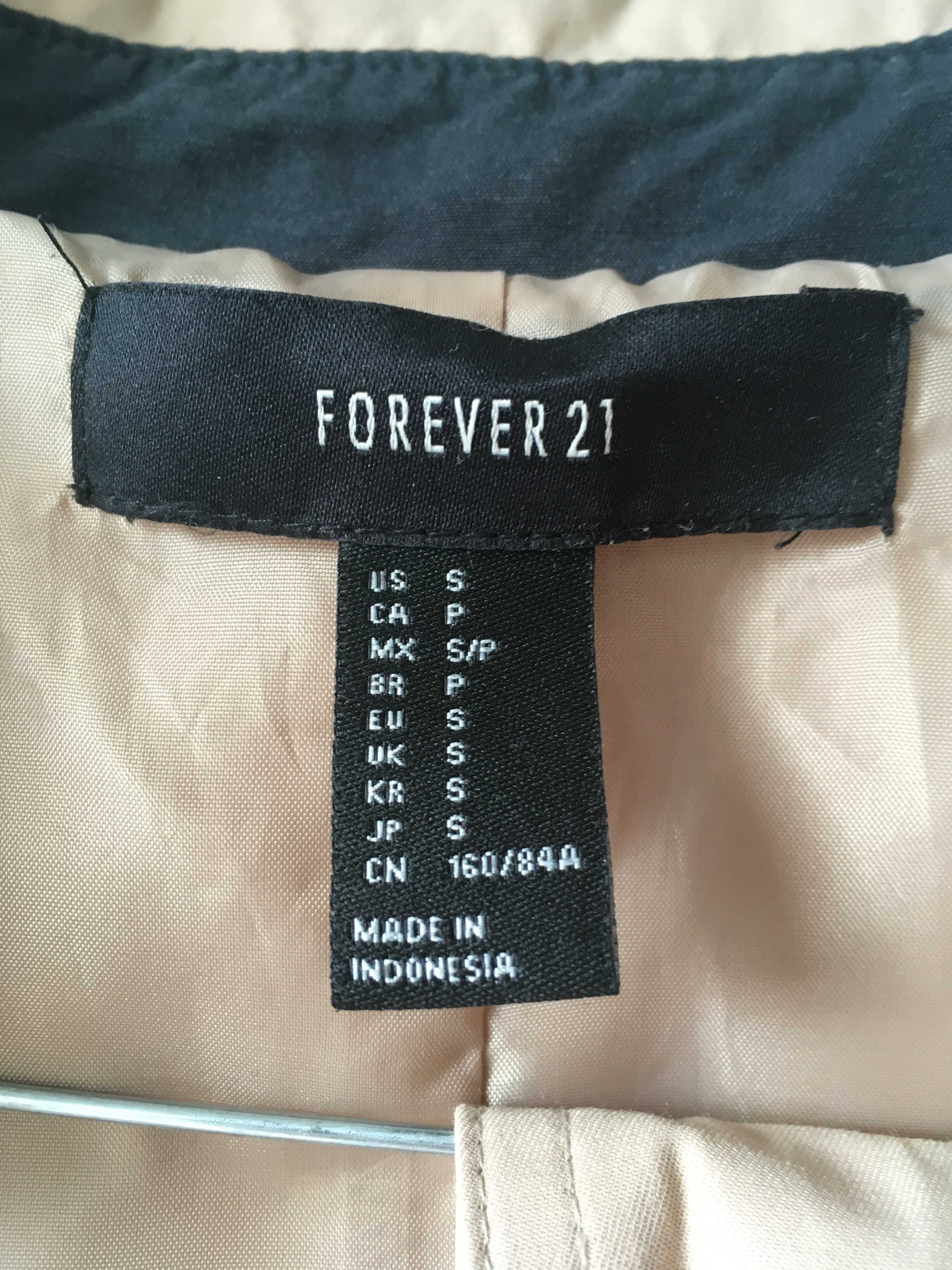 Płaszcz beżowy jesienny Forever 21, rozmiar S