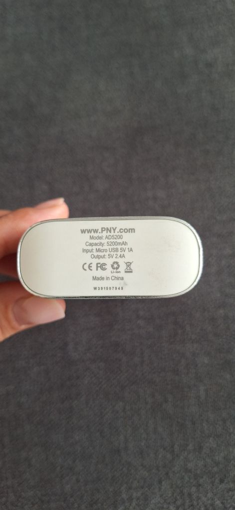 PowerBank PNY AD5200 - PowerPack 5200 mAh, 2.4 A