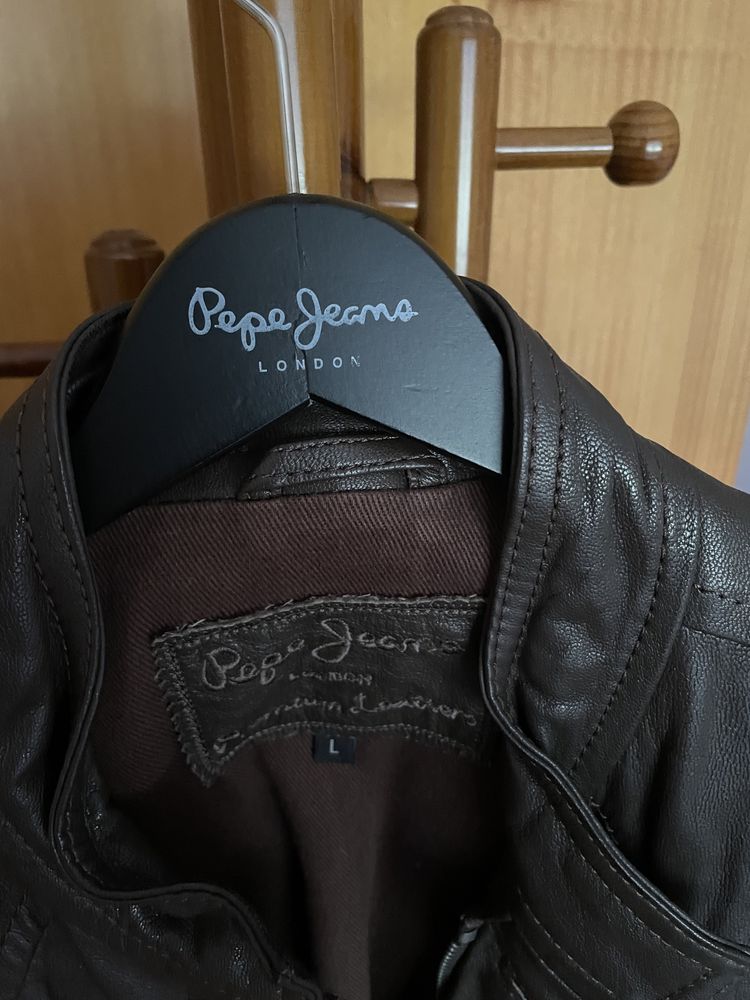 Casaco pele genuína Pepe Jeans castanho C/ NOVO