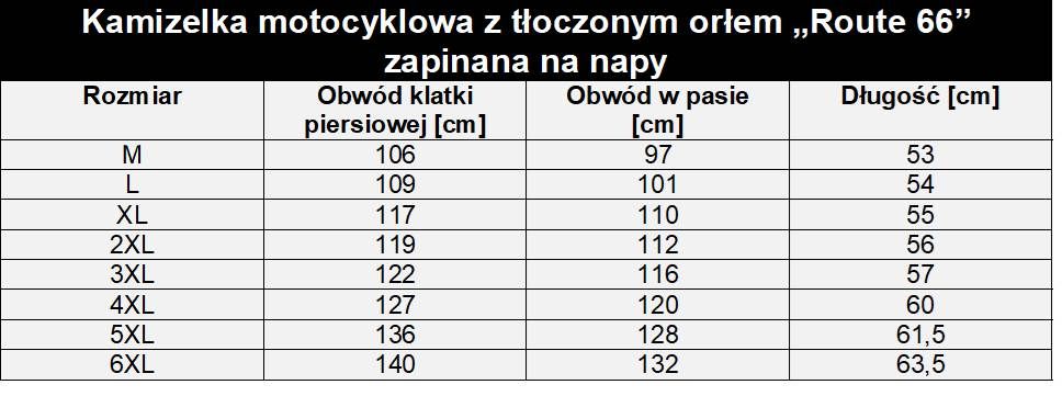 Kamizelka skórzana / tłoczony Orzeł na plecach z Logo ROUTE66 Napy M