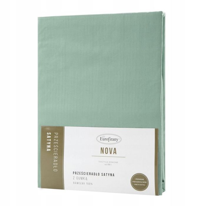 Prześcieradło Satynowe Bawełniane z Gumką Jednolite Nova3/200x220