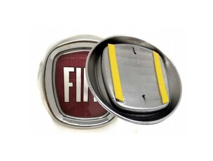Emblemat znaczek zamiennik do Fiat czerwony 95 mm przód tył