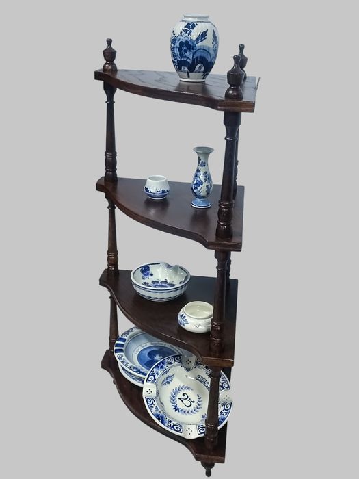 Дубова підвісна етажерка, підвісна кутова поличка