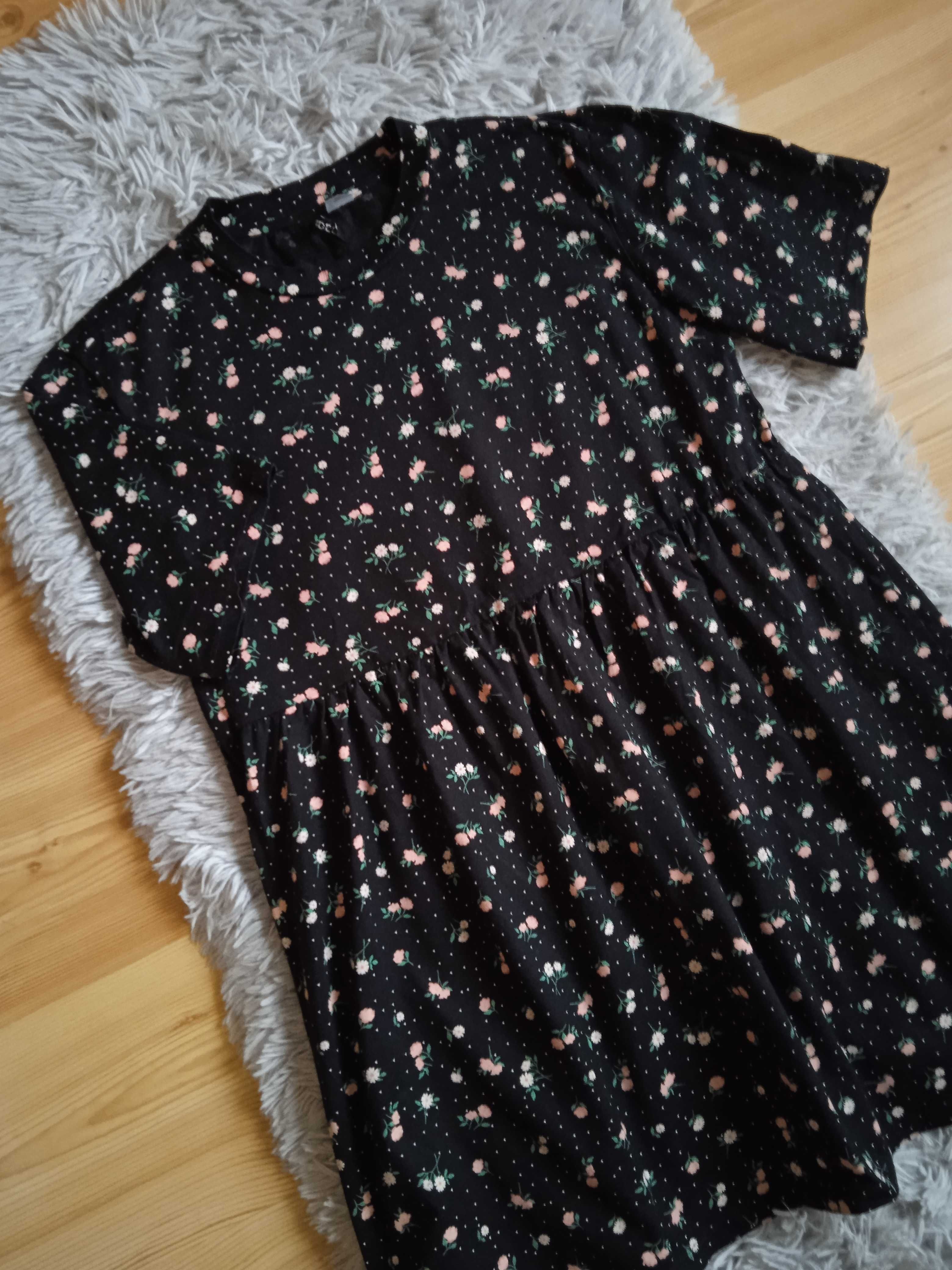 Bawełniana sukienka typu babydoll w kwiaty H&M