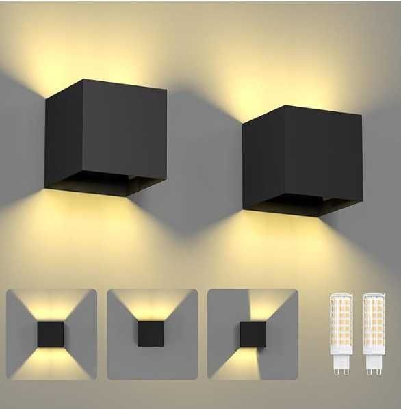 Pack 2 candeeiros/Apliques de parede - IP65 / LED G9 / Luz Ajustável