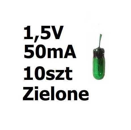 Żarówka miniaturowa zielona 3x7mm 1,5V 50mA 10szt