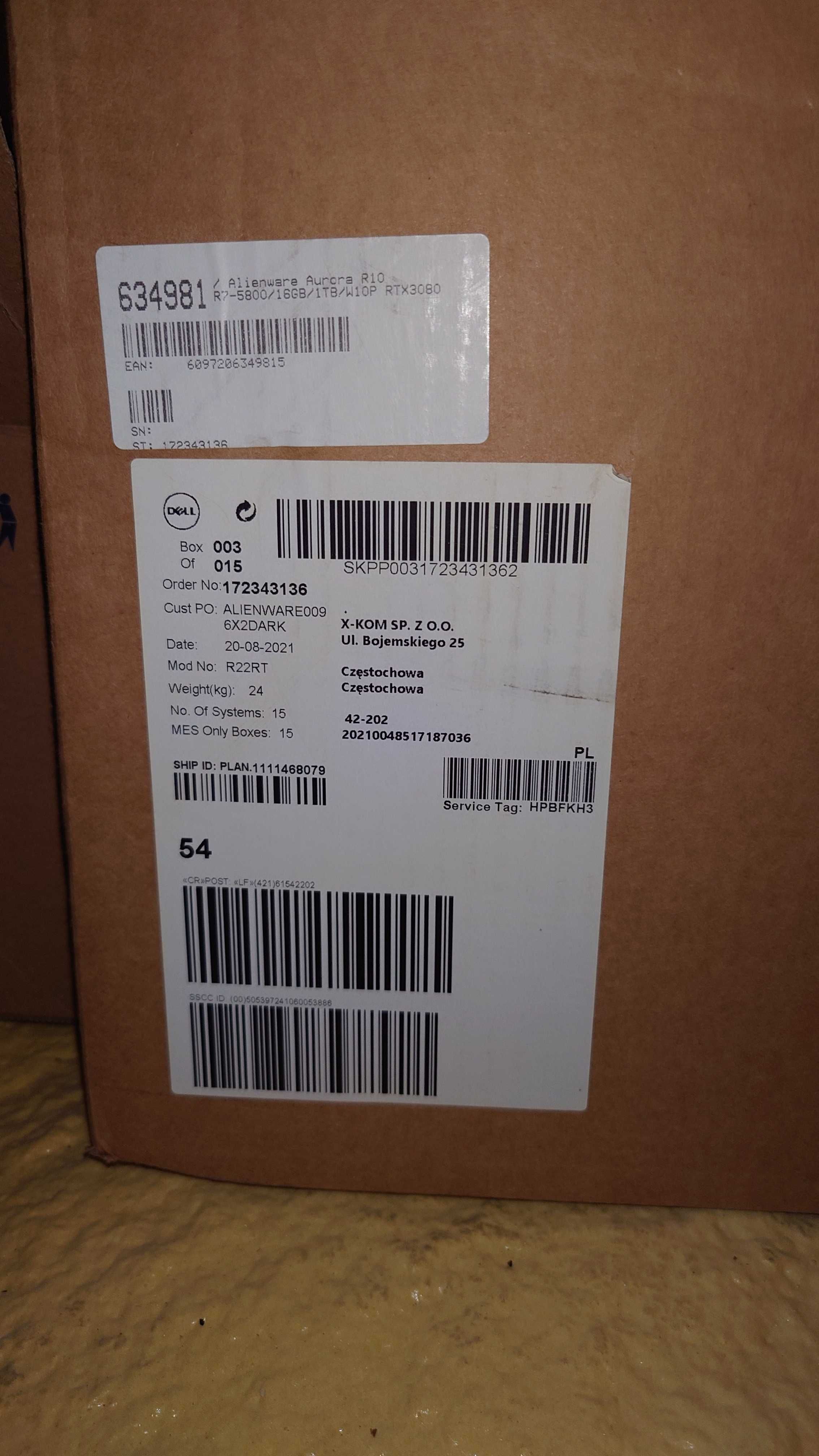 Dell Alienware Aurora R10 R7-5800/16GB/1TB/W10P RTX3080