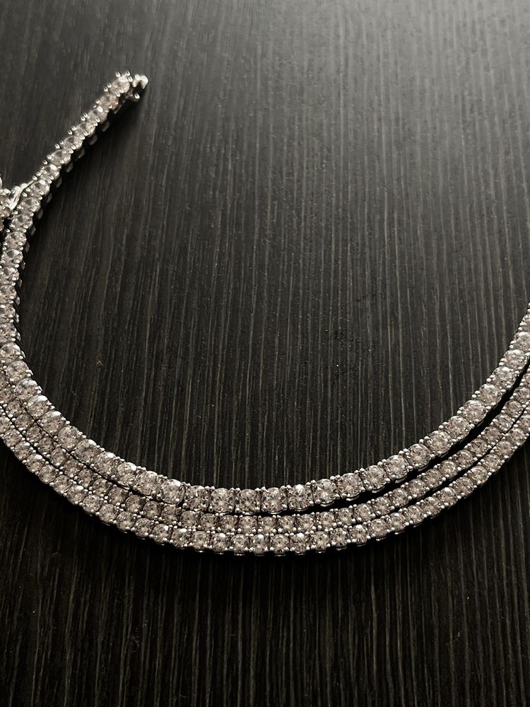 Biżuteria Tenisowy łańcuch 3mm 4mm cyrkonia moissanit