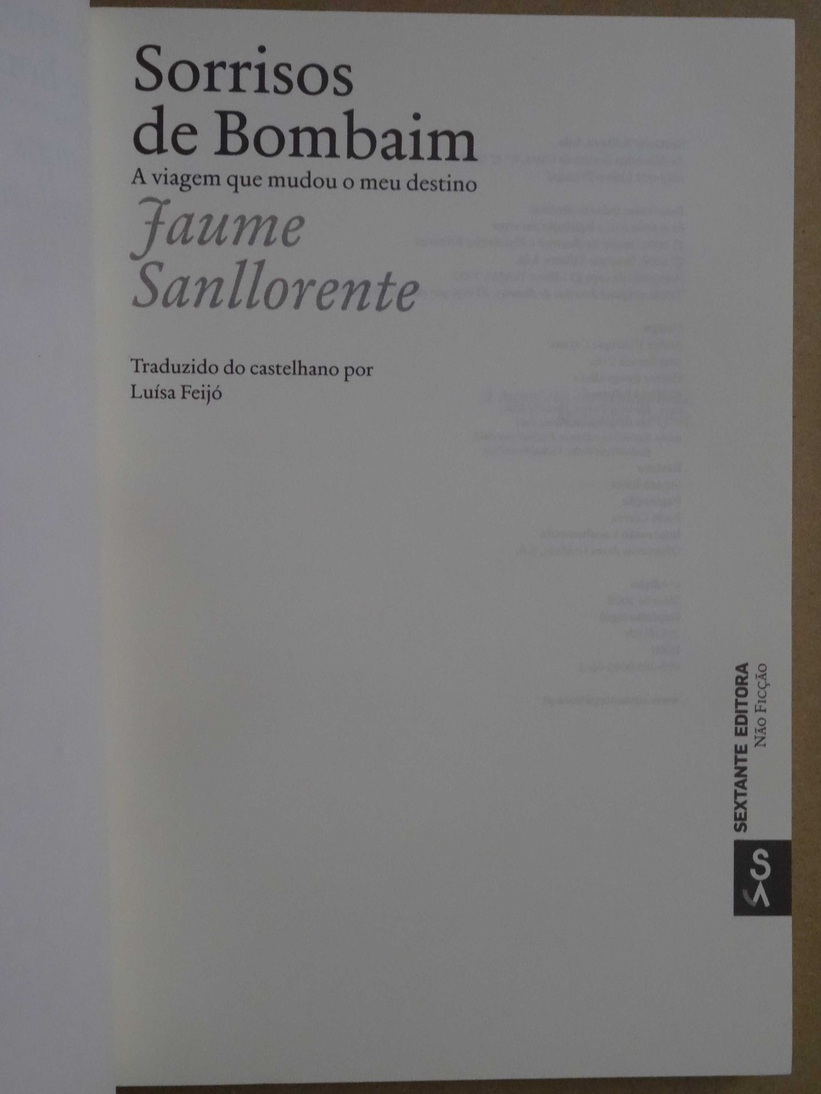 Sorrisos de Bombaim de Jaume Sanllorente - 1ª Edição