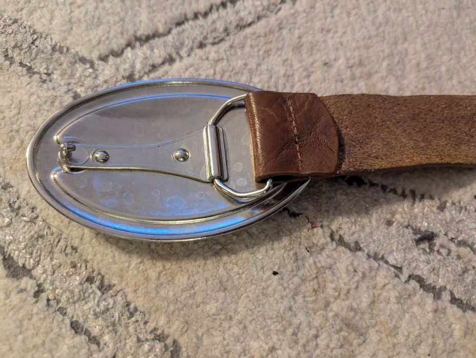 Pasek brązowy skórzany Calvin Klein