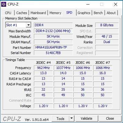 память 8 Гб DDR4 PC4-17000 Hynix