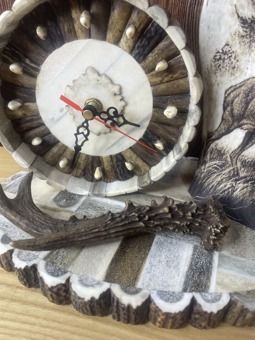 Zegar z poroża jeleń łoś poroże kozioł prezent