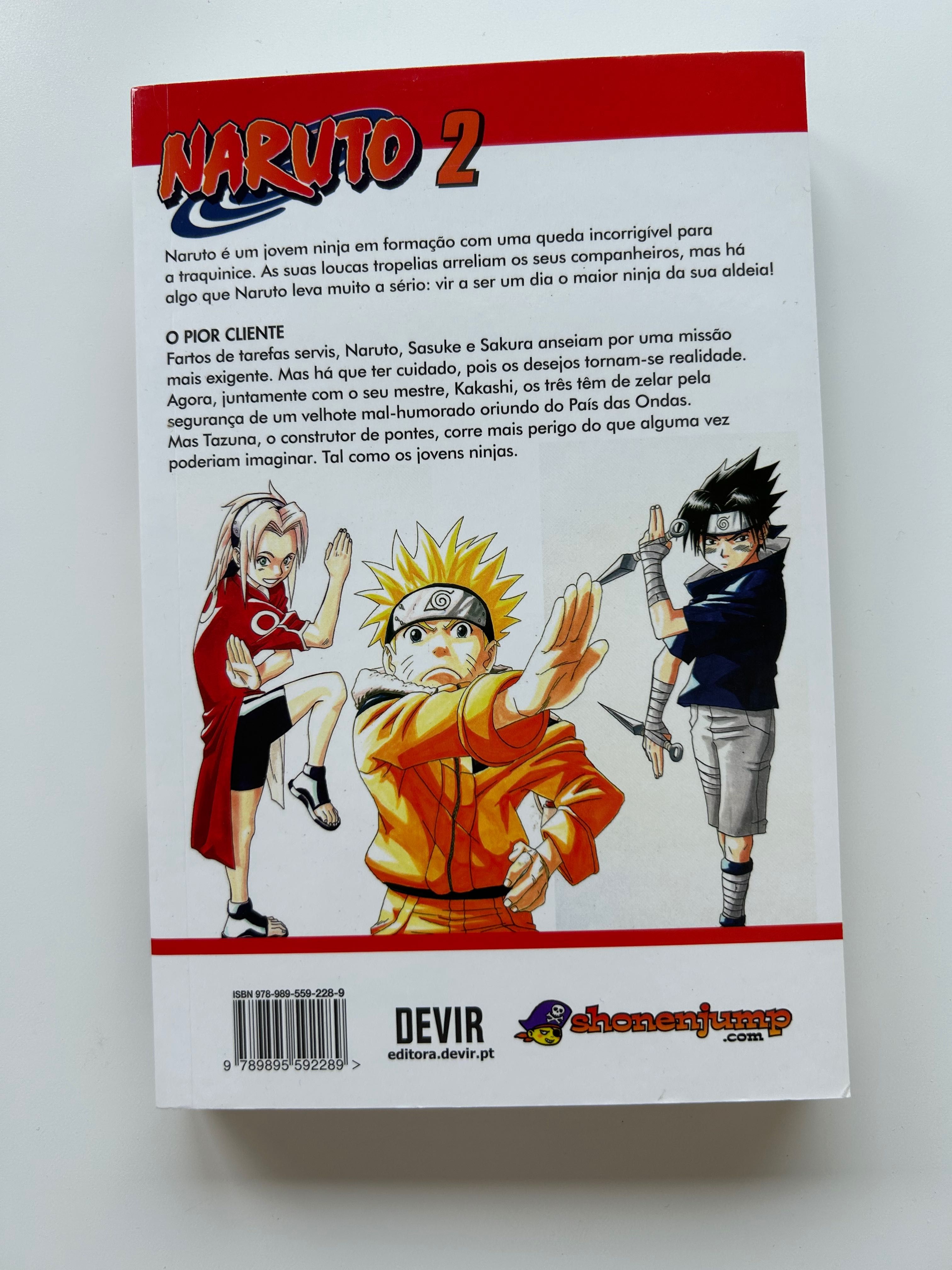 Naruto mangá volume 1, 2 e 3